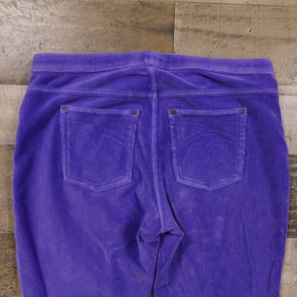 HUE Corduroy Leggings Women’s Medium Purple 28.5” Inseam Stretch Pull-On - Picture 10 of 13